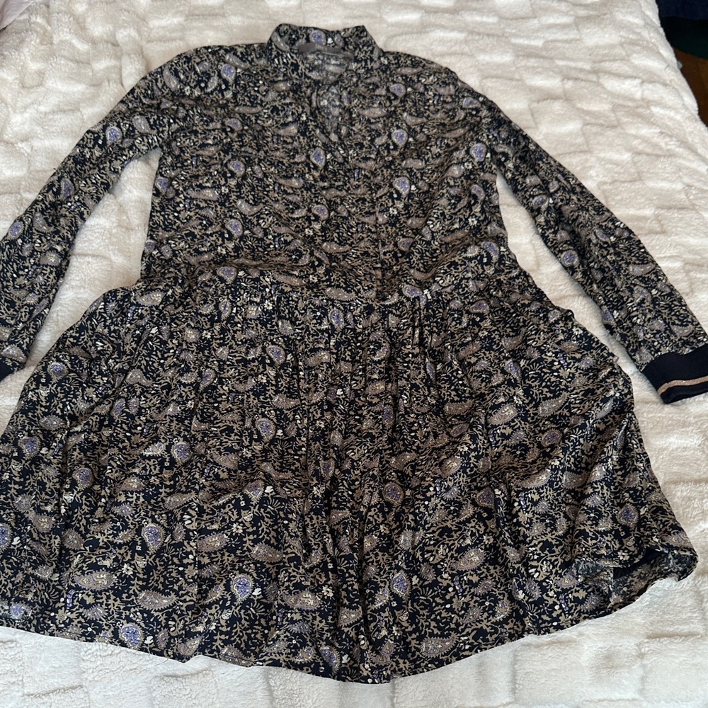 Chic Black and Gray Long Sleeve Dress